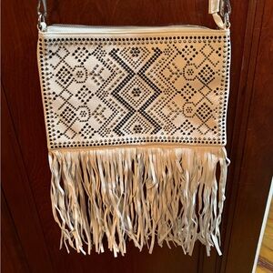 Charming Charlie Elegant Gray Patterned Bag